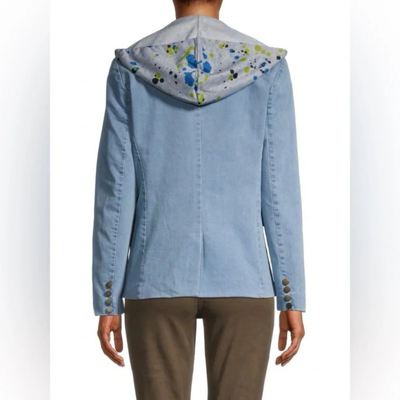 Central Park WestNew York x Revolve 2-in-one Hooded Denim Blazer XS FLAWED - Picture 2 of 15